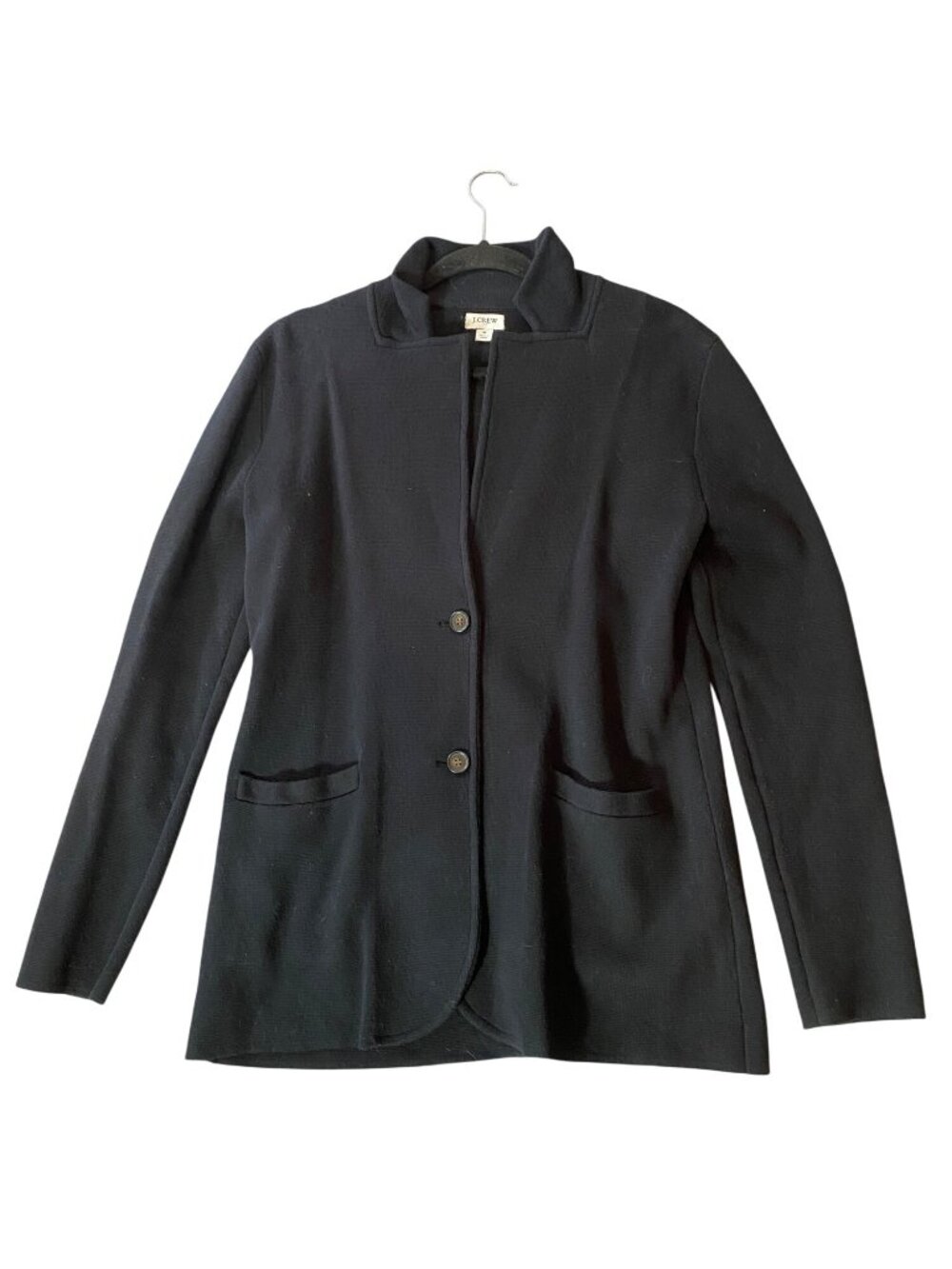 J.Crew Black Cotton Knit Blazer Jacket Womens 100% Cotton Medium
